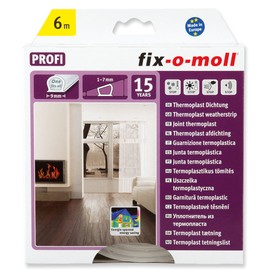 fix-o-moll 3565200 Thermoplast Weatherstrip 6 m 7 x 9 mm Transparent