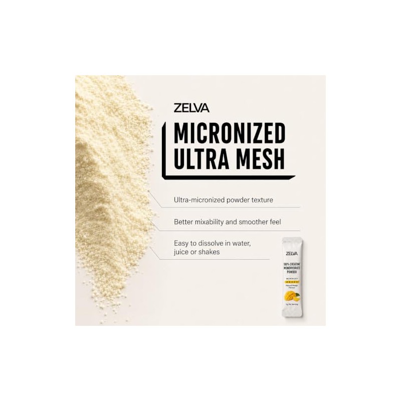 Creatine Monohydrate Powder Sachets 5g |14 Sachets Mango Vegan Supplement