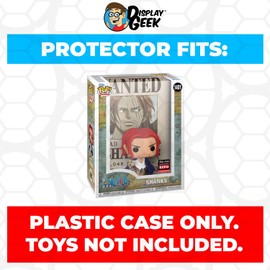 Display Geek, 1 x Plastic Pop Protector Compatible with One Piece Shanks C2E2 Expo Funko Pop Covers Box, Kollector Protector