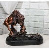 Charging Native American Bison Buffalo Bronzed Figurine With 6X4 Beveled