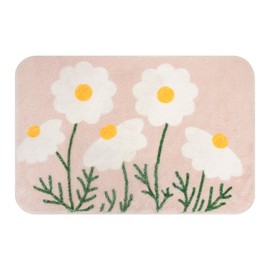 Spesh Bath Mat for Bathroom, 40x60 cm Non Slip Bathroom Floor Mat Soft Flower Bath Rug, Durable and Machine Washable(Daisy)