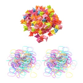 50 Pieces Mini Butterfly Hair Clips And 100 Pieces Rubber Bands, Cute Hair Clips, Children'S Hair Accessories, Hair Accessories