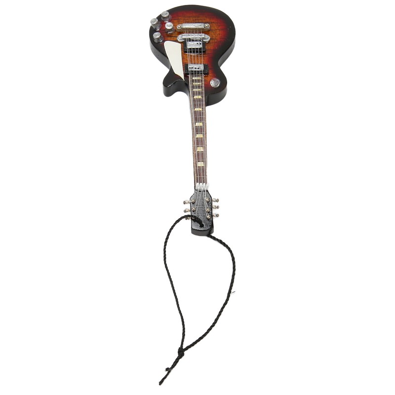 Miniature Electric Guitar Model Exquisite Wooden Guitar Ornament for Music