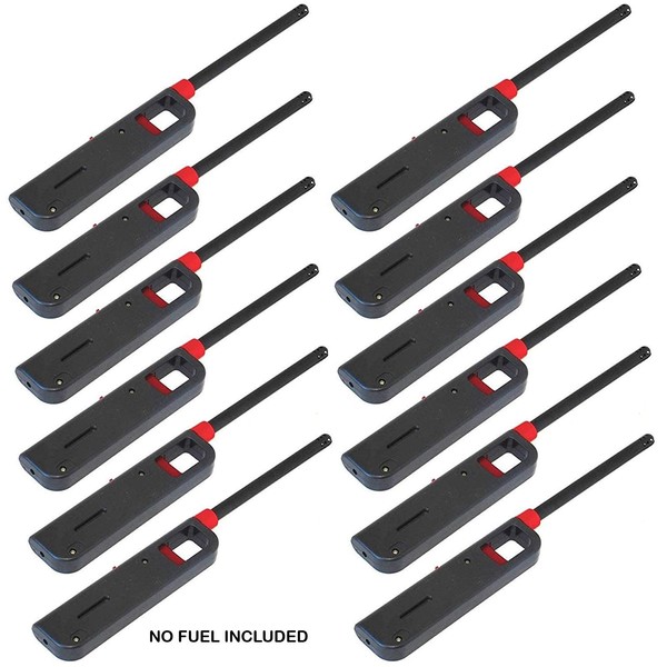 12pk Fluidless BBQ Grill Lighter Casings Refillable Butane Gas Candle Fireplace Kitchen Stove Long