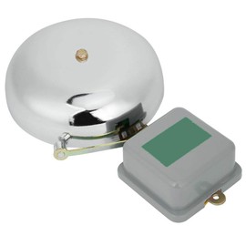 Electric School Bell,Electric Bell Non‑Sparking External Beat Type Stainless Steel School Bells 150mm AC220V, Loud Electric School Factory Warehouse Break Alarm Bell