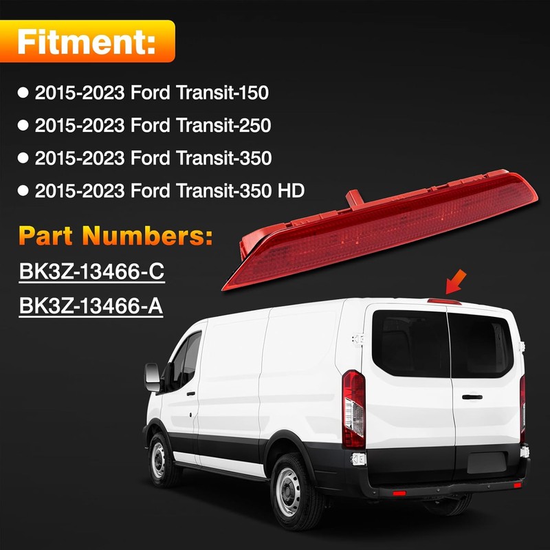 TOP-MAX LED Third Brake Light Compatible with 2015-2023 Ford Transit