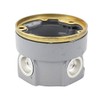 Hubbell B2519 Round Cast Floor Box, Deep, Fully Adjustable, Brass