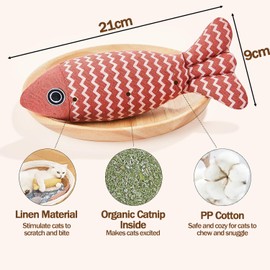 6 PCS Cat Catnip Toys, 3 PCS Catnip Toys Fish, 3 PCS Natural Matatabi Silvervine Chew Sticks, Catnip Sticks, Cat Toy for Indoor Cats, Cat Catnip Pillows for All Breeds Kitten, Cat Interactive Toy Teet