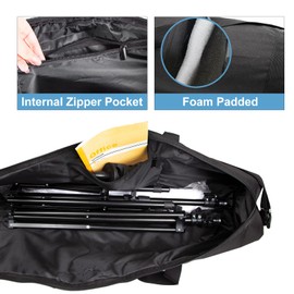 BOLLUMA Tripod Bag 31.5in Foam Padded, Photography Light Stand Carry Bag 80cm x 20cm, Adjustable Shoulder Strap, Large Sturdy Storage Bag for Photography Equipment Monopod Light Stand