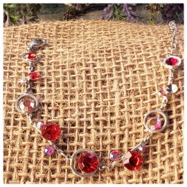 Red Chakra Sterling Silver Bracelet
