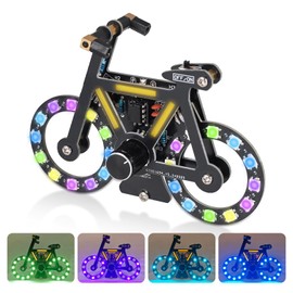 DONGKER Soldering Kit, Bicycle Styling RGB LED Light Soldering Exercise Kit, DIY Soldering Project Lamps Kit with 5 LED Flashing Modes, DIY Electronic Kits for Soldering Education and Learning, for