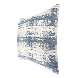 ROMANDECO Jacquard Chenille Decorative Throw Pillow Covers for Couch Set of 2, 16x16 Inches, Blue