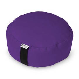 Bean Products Zafu Meditation Pillows for Sitting on Floor, Yoga Cushion, Cotton/Buckwheat Fill Yoga Pillow, Zafu Meditation Cushion, Zen Kneeling Prayer Pad- Made in USA - 14" Round - Purple