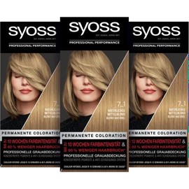 Syoss Color Coloration 7_1 Natural Medium Blonde (115 ml), Permanent Colouration for up to 10 Weeks of Colour Intensity and 80% Less Hair Breakage*