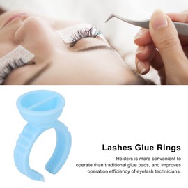 100PCS Glue Rings, Blue Remove Excess Glue Eyelash Extension Cups Supplies for Eyelash Extensions