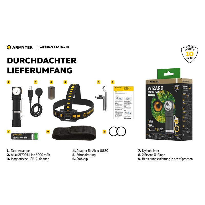 Armytek Wizard C2 Pro Max LR Warm White Range Multi