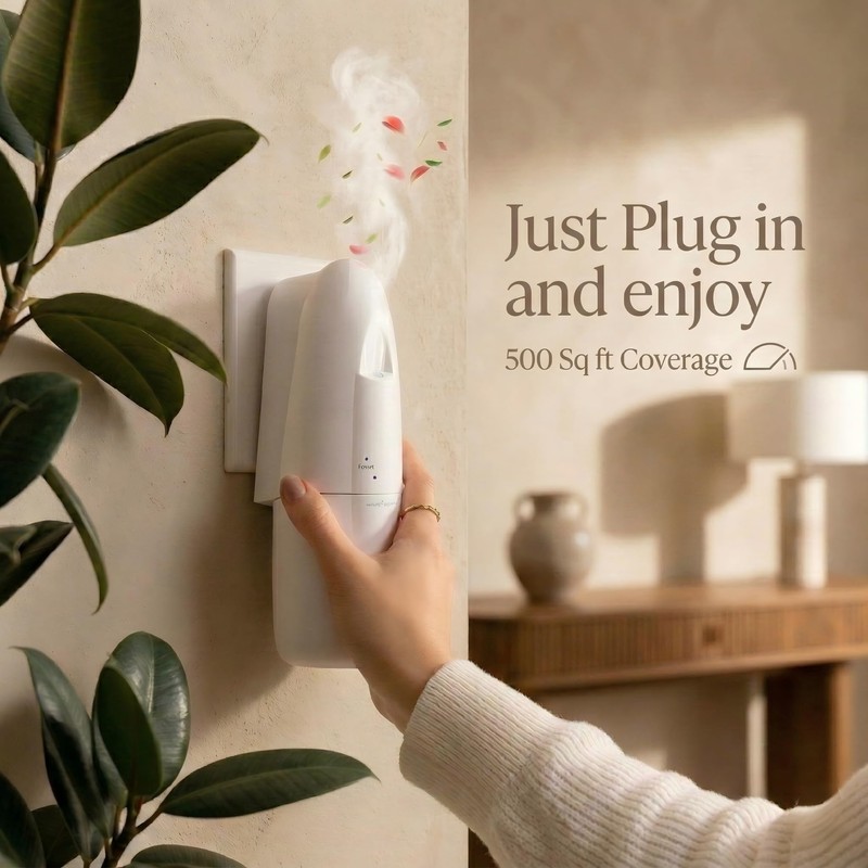 WSNUEEE Plug in Smart Waterless Diffuser, Coverage up to 500