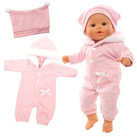 Miunana Miunana Kleidung Overall Outfits für Baby Puppen, Puppenkleidung 35-43 cm Pink
