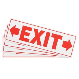 PATIKIL 4Pcs Exit Signs Stickers with Right & Left Arrows,11.8x3.93 Inch Vinyl Self-Adhesive Sticker Paper for Indoor Outdoor Business Office Warehouse Workplace Stores,Red