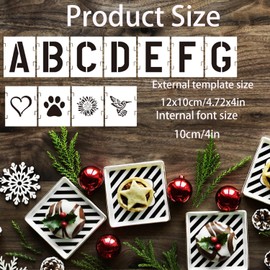40 Pcs 4 Inch Letter Stencils Numbers Craft Stencils,Reusable Alphabet Templates for Painting on Wood, Wall, Fabric Wood, Wall, Fabric, Rock, Signage