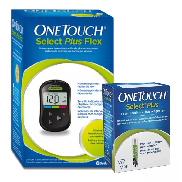 OneTouch Glucómetro Onetouch Select Plus Flex Con 35 Tiras 10 Lanceta