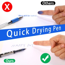 Ballpoint Pen, Pack of 10 Pens, Writes Smooth Gel Pen, Quick Drying Gel Pen, Gel Ballpoint Pen, Gel Pens Blue, Rollerball Pens for School Supplies, Writing, Business - 0.5 mm