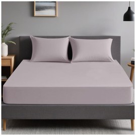 Soft & Cozy Non Iron Percale Sheets, Plain Bedding Bedsheets, Polycotton King Size Bed Sheets, Grey