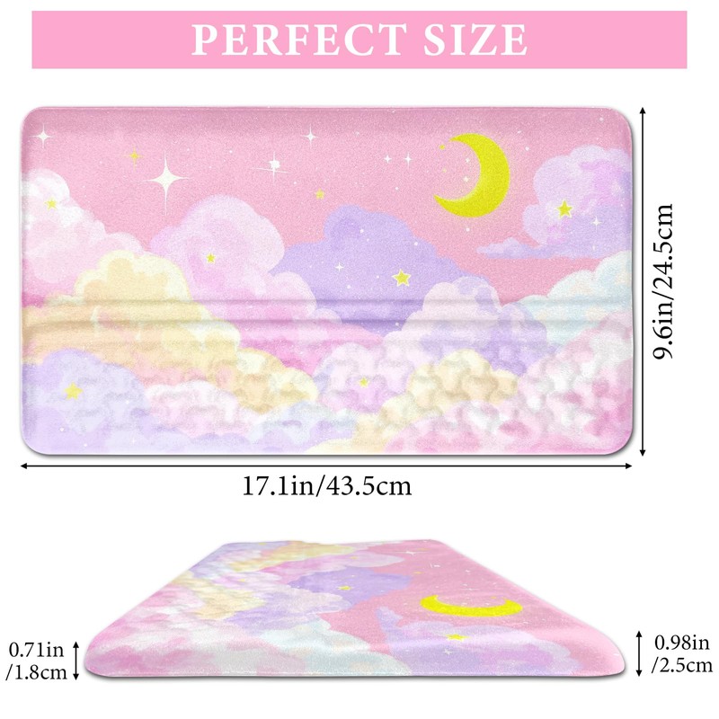 Ergonomic Keyboard Wrist Rest with Cute Cloud Print Adjustable Riser