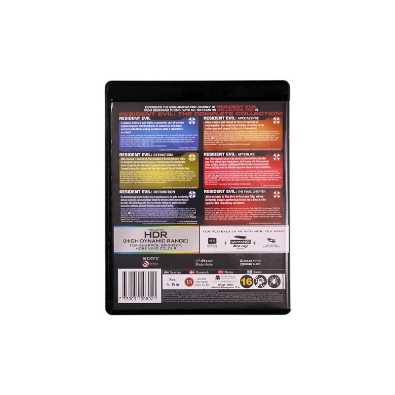 SONY PICTURES Resident Evil 1-6 Complete 4K UHD