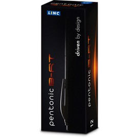 Linc Pentonic BR-T Premium Retractable Ball Point Black Pens 0.7 mm Fine Point, 12-Count Bulk | For Journaling, Planner, No Bleed, Featherlite Feel, Easy Flow Ink Technology Office Pen