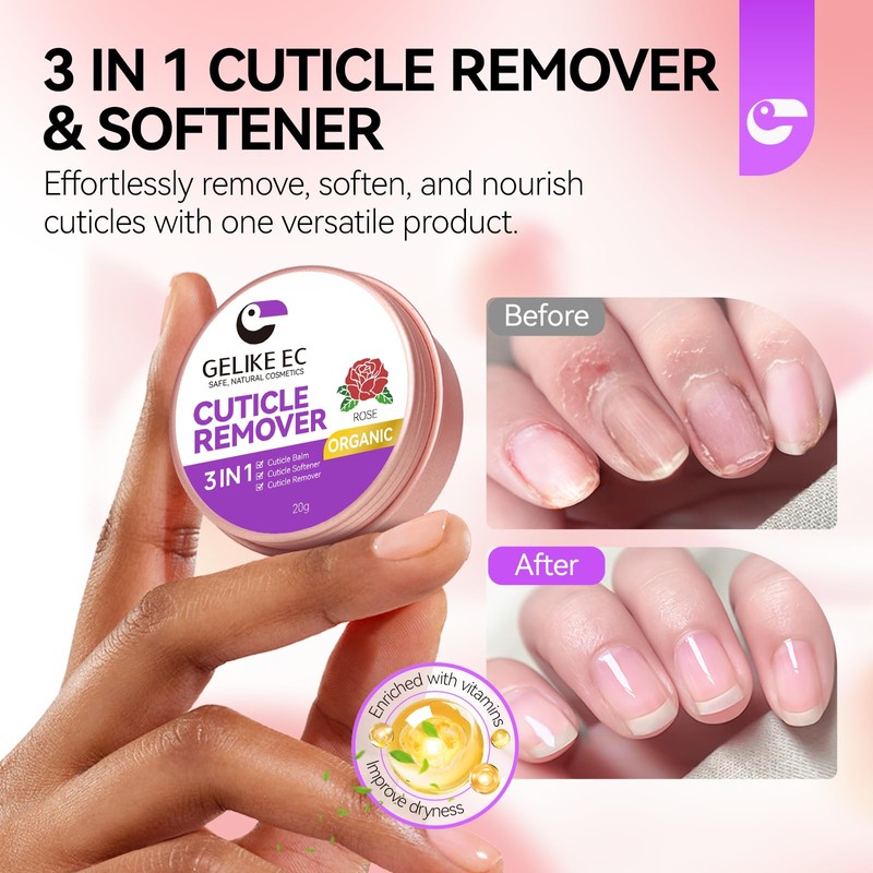 gelike ec Cuticle Cream for Dry Damaged Cuticles: Rose Organic