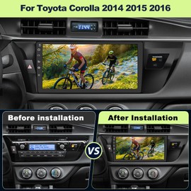 Pyniro Car Radio Upgrade for Toyota Corolla 2014 2015 2016 Android 13 2GB+64GB Car Stereo Replacement Head Unit with CarPlay Android Auto10 Inch Touchscreen with Bluetooth/GPS/FM/AM/BackCamera