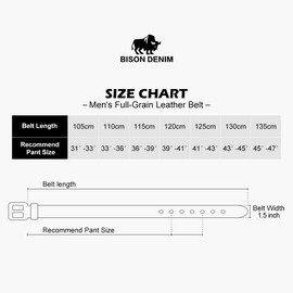 BISON SPIRIT Men's Belt Leather Waistband Casual Alloy Buckle fashion Belts
