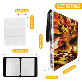 sabermaster Trading Card Binder for YuGiOh, Fits 720 Cards Card Collector Album Holder,with 40 Removable Sleeves Toys Gifts for Boys Girls (4)