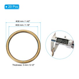 PATIKIL Metal O Rings 50mm / 2", 20 Pack Electroplated Zinc Alloy O Ring Buckle Seamless Welded Round Rings for Bags Purse Belts Hardware DIY Craft Dog Leashes, Bronze