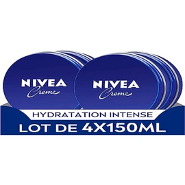 NIVEA Face, Body & Hand Cream (4 x 150ml) Moisturiser with Creamy Texture Enriched with Eucerit Multi-Purpose Moisturiser for the Whole Family