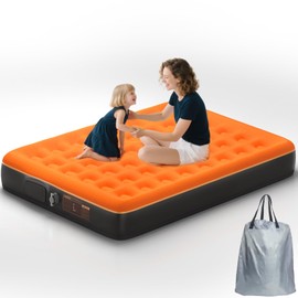 Toggloo Queen Air Mattress with Built in Pump - USB Rechargeable, 10'' Comfort Blow up Mattress, Surface Portable Mattress, Air Bed for Camping, Home and Guest, 600 lbs Max