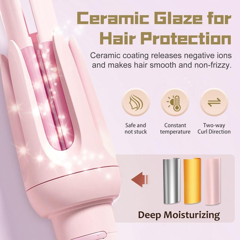 Automatic Hair Curling Iron with 4 Temperature & Timer, Automatic