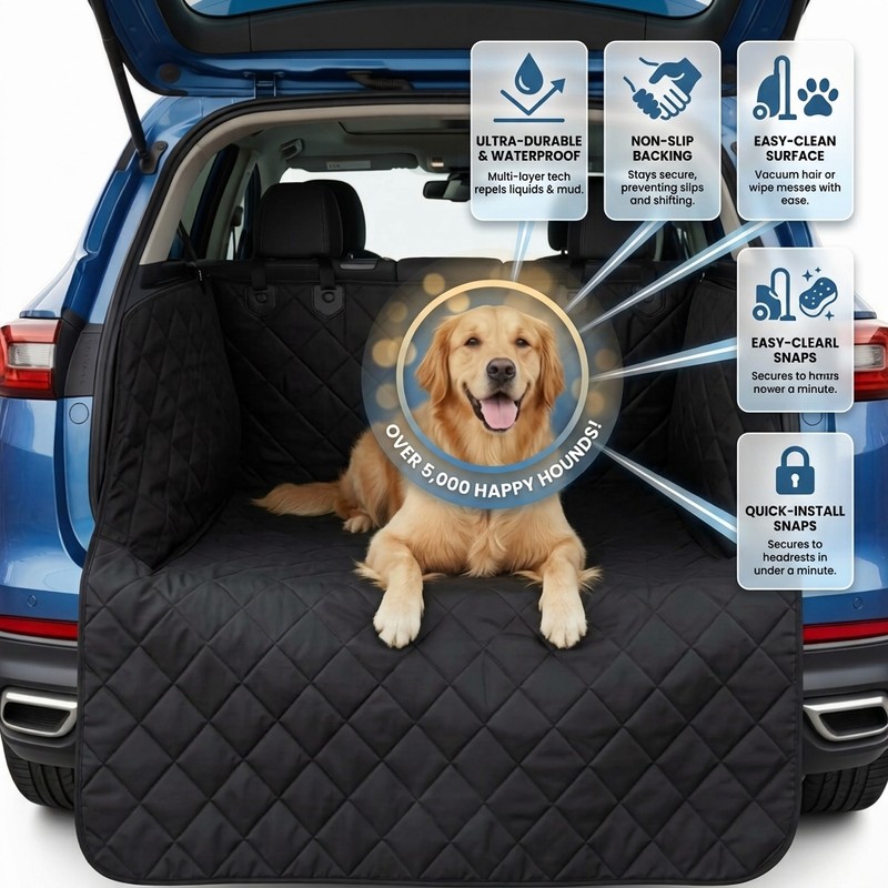 Waterproof Dog Cargo Liner for SUV Trunks – Non-Slip, Scratch-Resistant