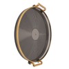 Round Tray with Gold Handle Elegant Multi Functional Golden Rim