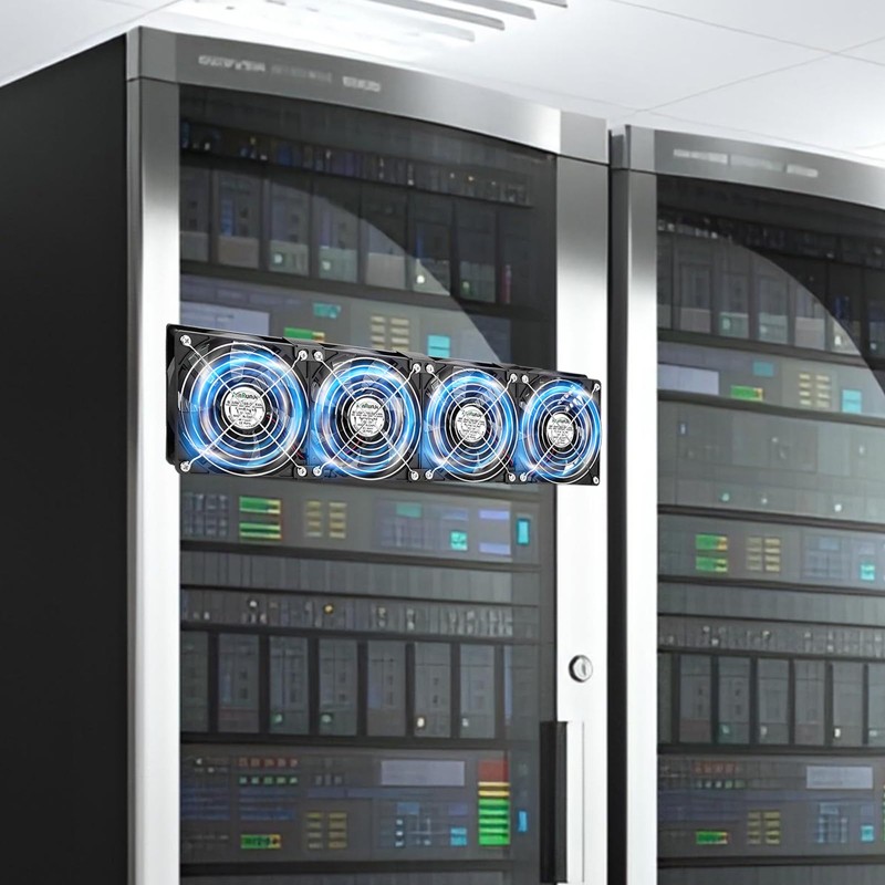 AmRunJe 4X 120mm Server Rack Fan with Speed Controller Big