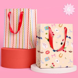 xo, Fetti Girlhood Trendy Gift Bag Set - 6 pcs | Birthday Gift Wrap, Decorative Christmas Bag, Bachelorette Party Favor