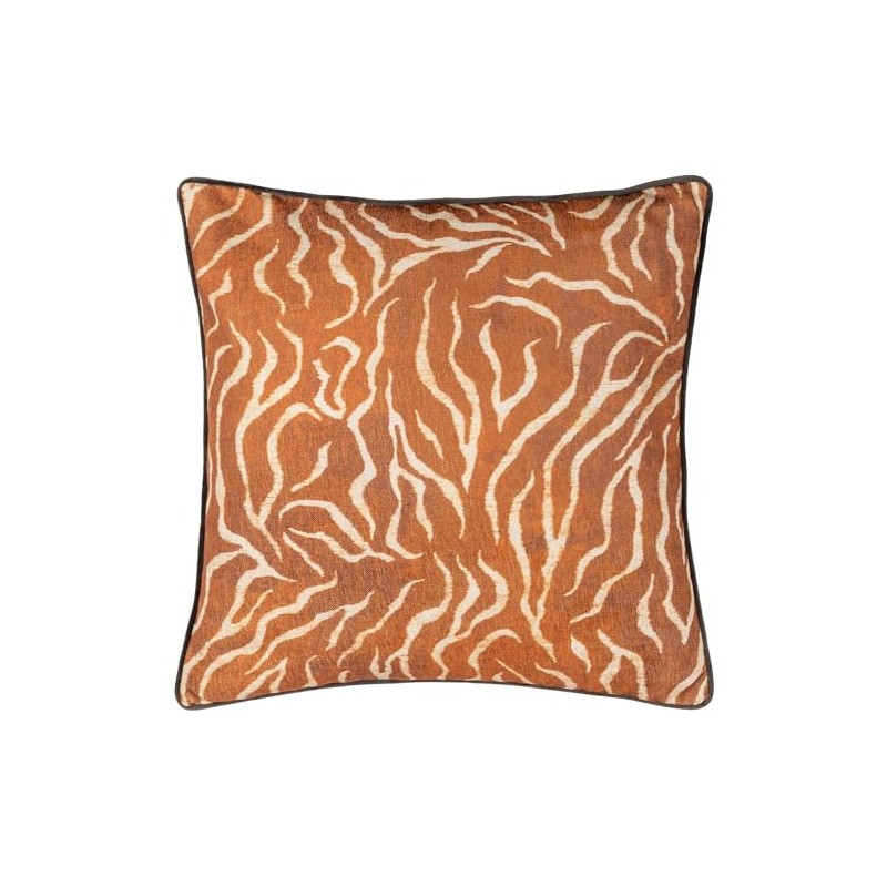 Wylder Tropics Jurong Tiger Chenille Animal Print Cushion Cover, Rust