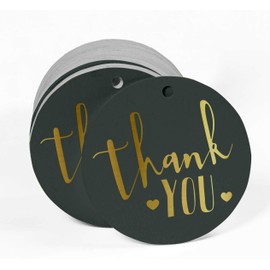 Inkdotpot Pack Of 50 Thank You Bridal Shower-Baby Shower-Retirement-Wedding-Birthday Favor Paper Tags Craft Real Gold Foil Hang Tags