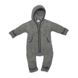 Albkids Walkoverall Baby and Toddlers - Wollwalk Overall Baby Made of Virgin Wool with Zip - Baby Overall Winter - Baby Jumpsuit Autumn - Overall Baby Winter, gray