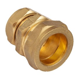 ODSUPPLIES Brass 25mm x 22mm Compression Reducing Coupling - MDPE to Copper Pipe Fitting