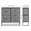 mDesign 14297MDCO Drawer, 5 Drawers-32 high, Charcoal