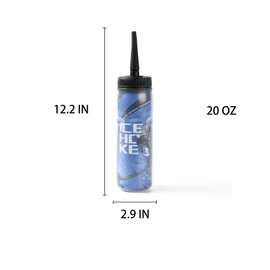 CLA JLT Botellas de agua Squeeze de 20 onzas para hockey, lacrosse, fútbol, boxeo, con casco deportivo con pajita larga, ciclismo, gimnasio (azul)