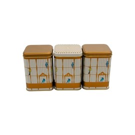 EVLE-Erb25t7 Kare Metal Saklama Kabı 87x87x125, 3 Lü Set, Bird Cage (Bird Cage)