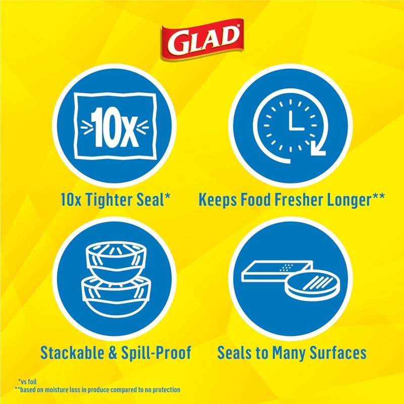 Glad Press'N Seal Plastic Food Wrap, 70 Square Foot Roll